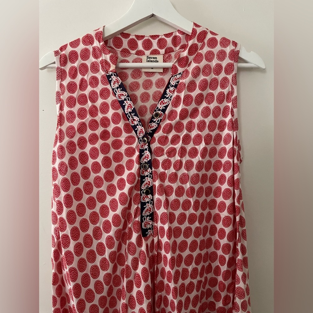 Seven Islands dress Red and White Polka Dot Sleeveless Dress - Picture 4 of 5
